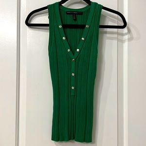 White House Black Market XS Green Sweater Tank Top